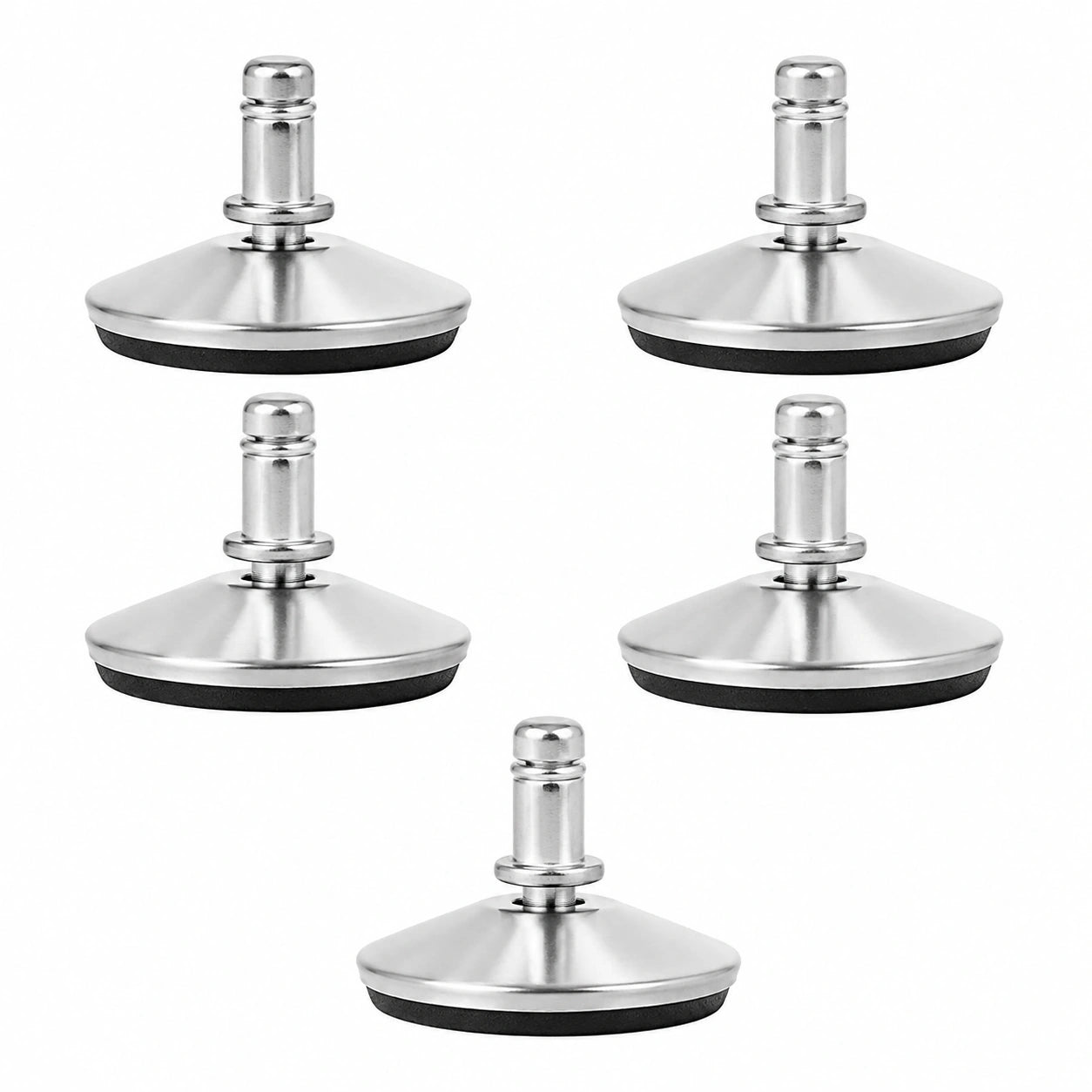 Kwmobile Stuhlgleiter Set 5er - Bodengleiter für Bürostühle 11mm x 22mm - Parkett- und Fliesenschutz - Silber