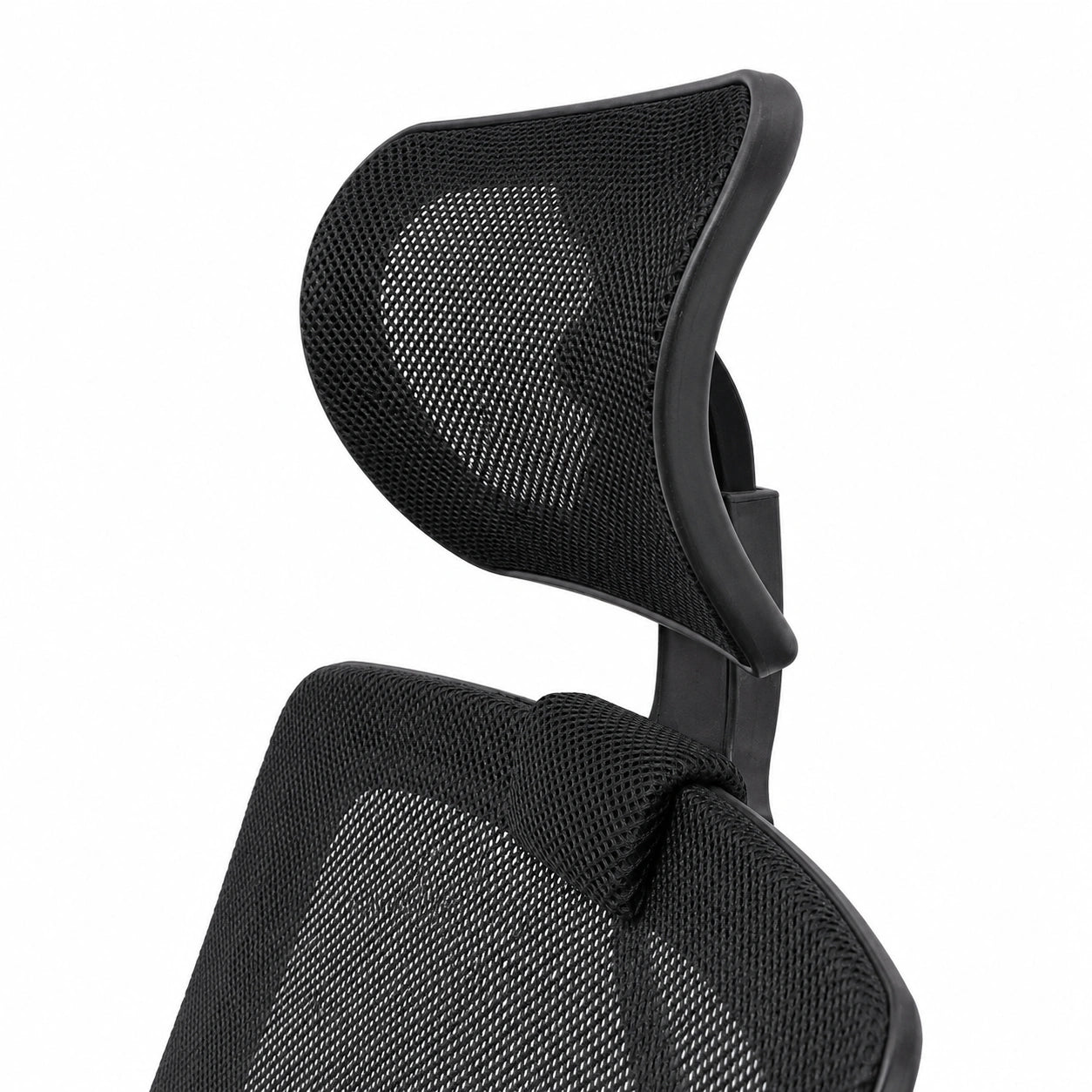 Ergonomische Kopf- und Rückenstütze für Bürostühle, Verstellbar mit Drehgelenk, Ideal für Chefsessel, Schwarz, 2,2 cm Clips