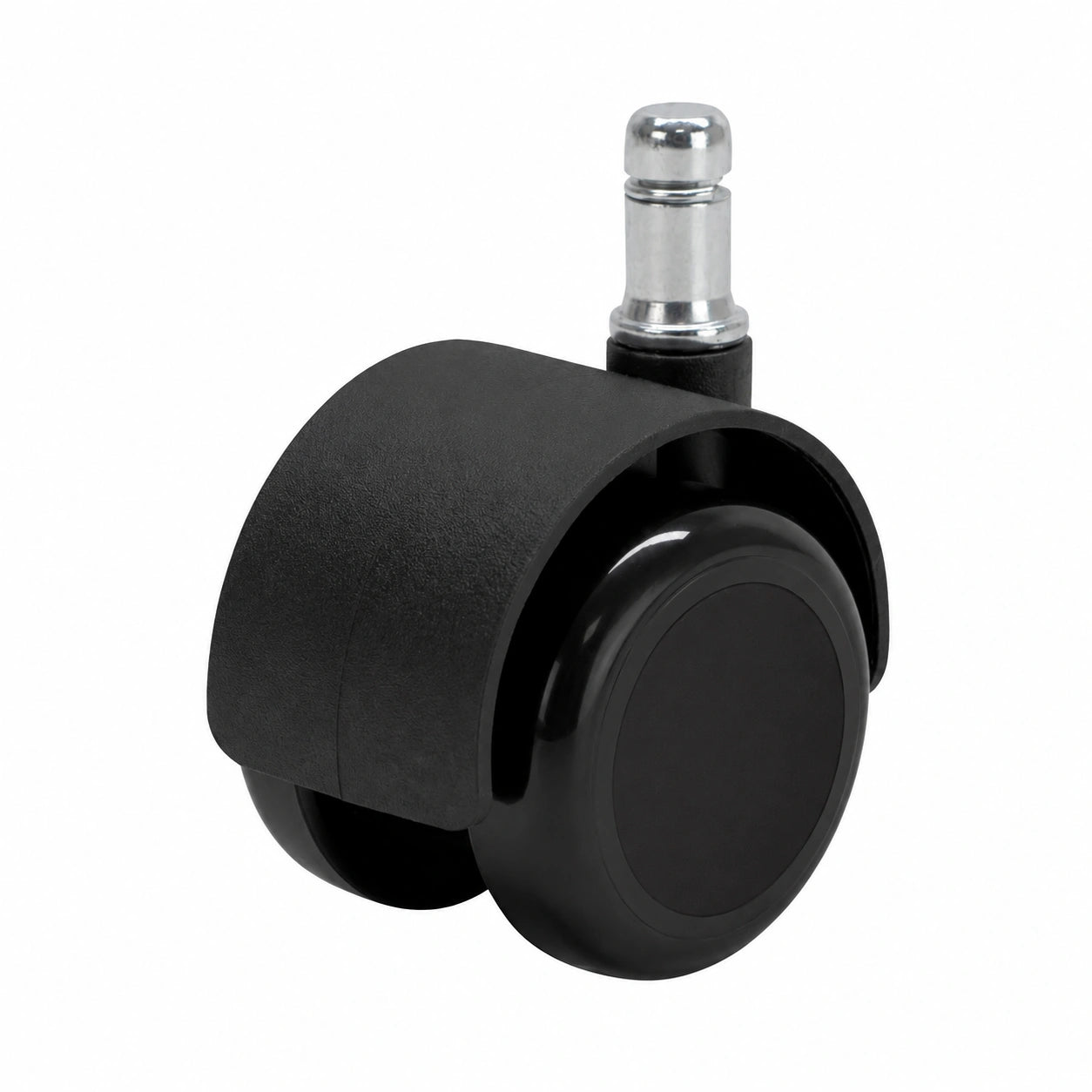 Waytex 78600 Selbstbremsrollen für Bürostühle, 50mm Durchmesser, 5er-Set, Schwarz, geeignet für Hartb?den