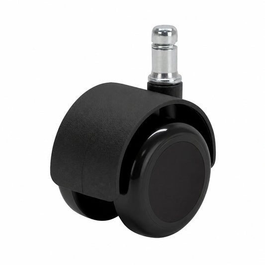 Waytex 78600 Selbstbremsrollen für Bürostühle, 50mm Durchmesser, 5er-Set, Schwarz, geeignet für Hartb?den