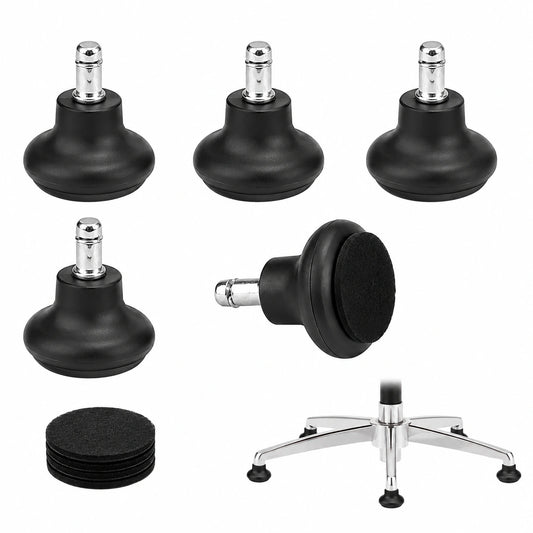 2 Zoll Bodengleiter mit Filz für Bürostühle, Kunststoff, 5er Set