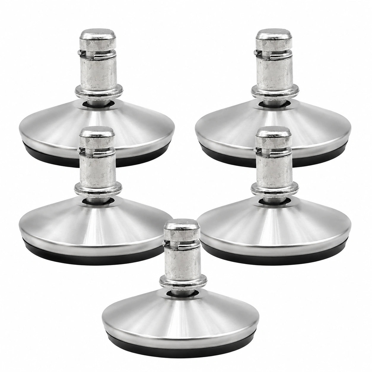 5er Set Stuhlgleiter für Bürostuhl, 11mm x 22mm, geeignet für Parkett und Fliesen, silber