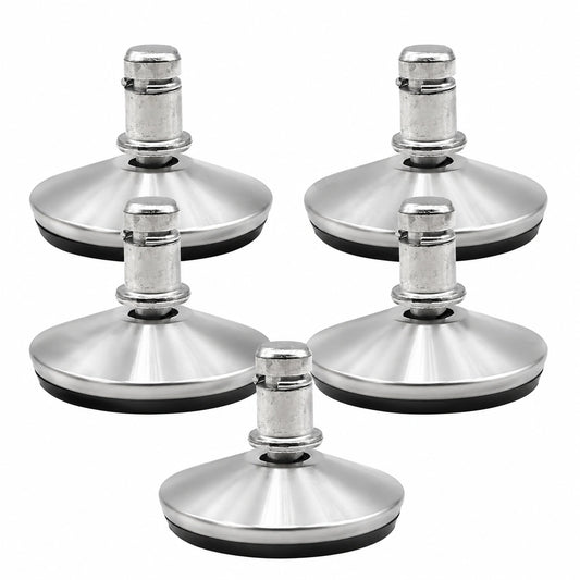 5er Set Stuhlgleiter für Bürostuhl, 11mm x 22mm, geeignet für Parkett und Fliesen, silber