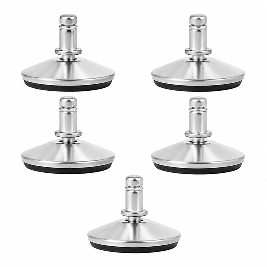Kwmobile Stuhlgleiter Set 5er - Bodengleiter für Bürostühle 11mm x 22mm - Parkett- und Fliesenschutz - Silber