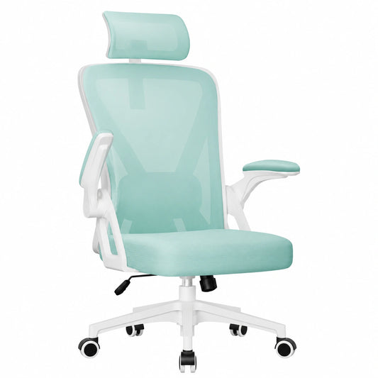 Ergonomischer Bürostuhl mit verstellbarer Kopfstütze und gepolsterter Lordosenstütze für Büro und Zuhause
