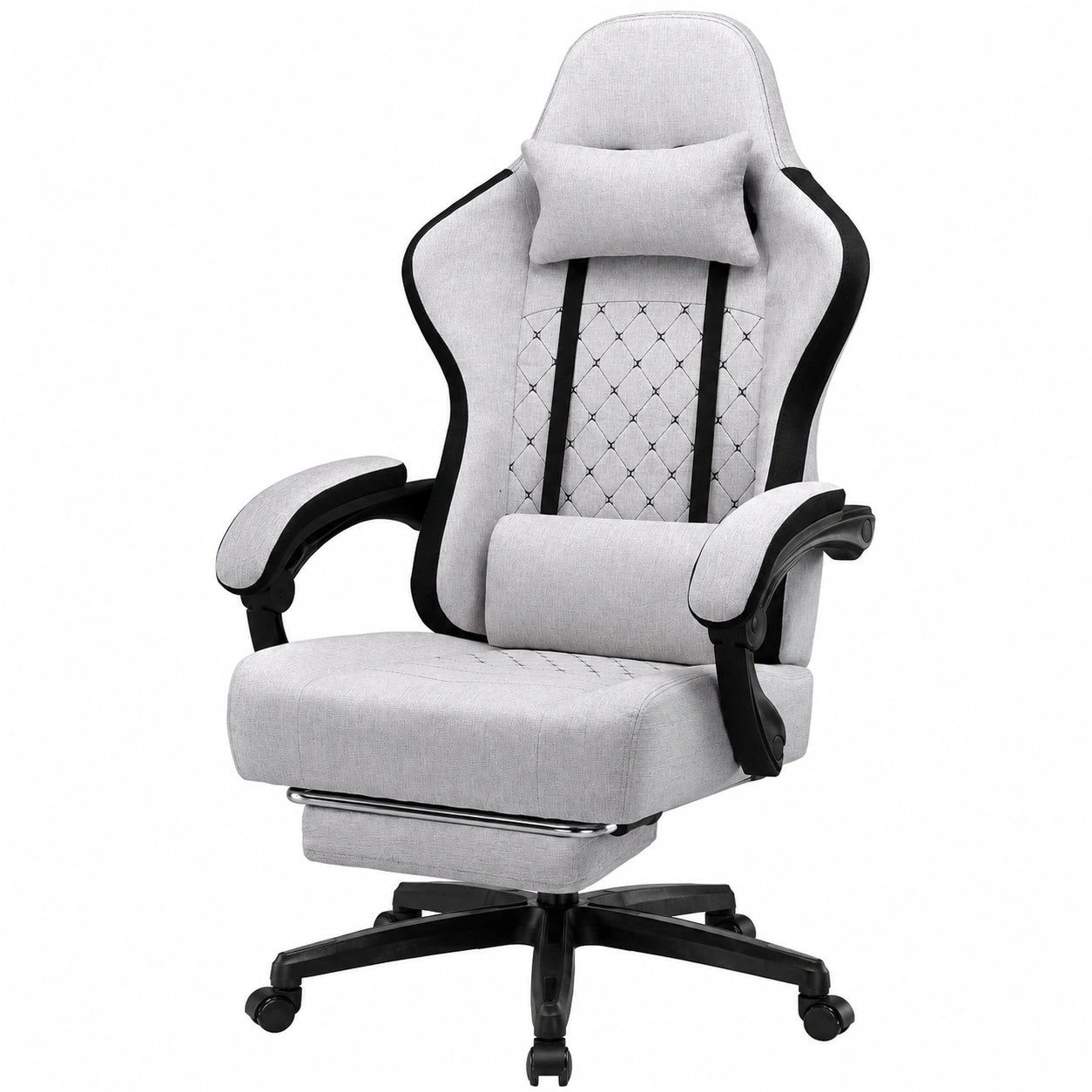 Ergonomischer Gaming-Stuhl mit Taschenfederkissen, bis 150kg belastbar, Büro- und Computerstuhl mit hoher Rückenlehne und Lendenstütze