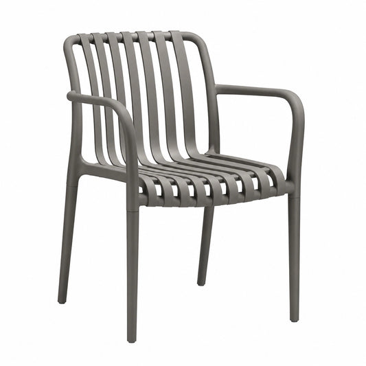 Gartenstühle Set für Terrasse und Balkon, stapelbar, 4er Set, anthrazit