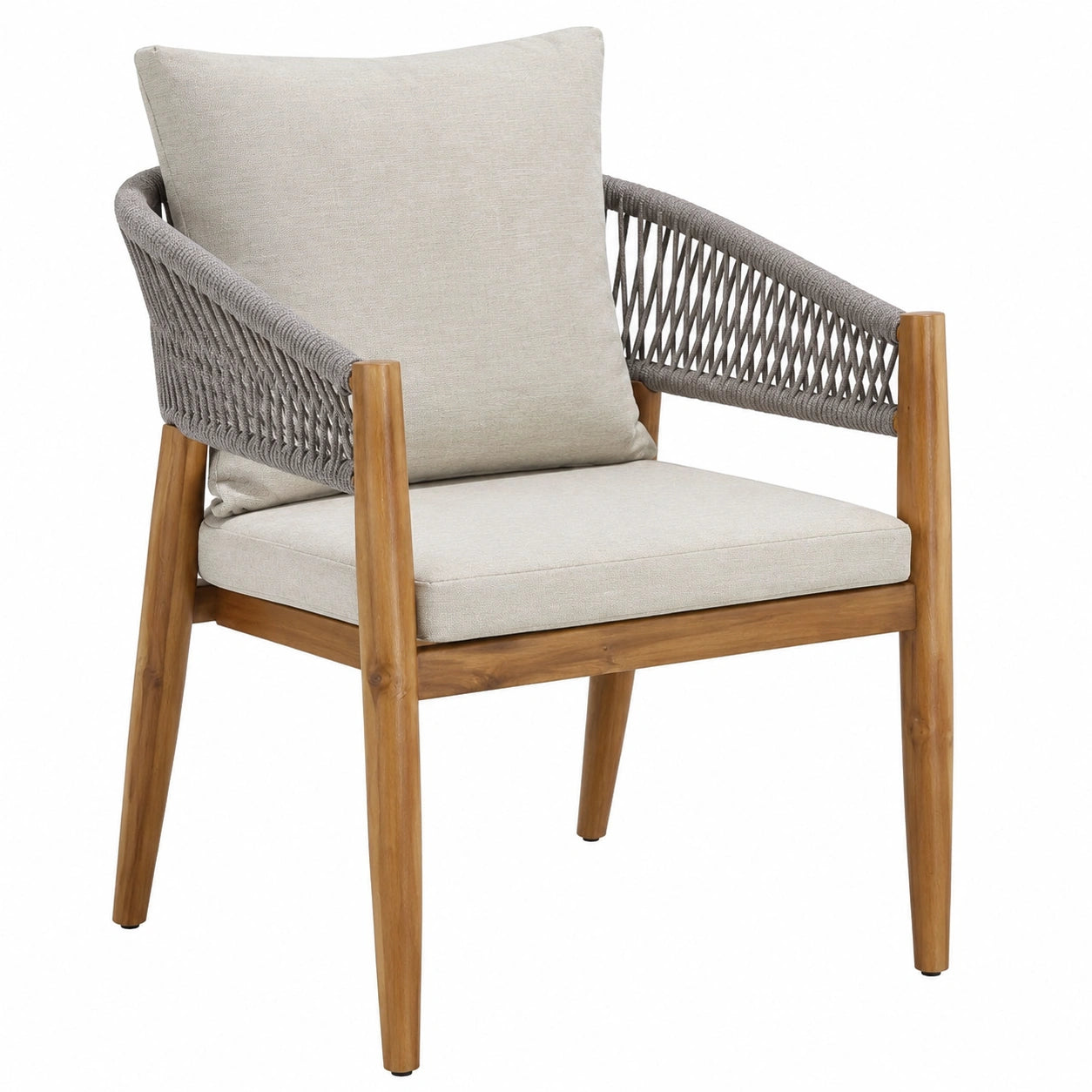 Elegantes Gartenm?bel-Set aus Holz und Seilgeflecht, 4-teilig - Ideal für Balkon und Terrasse