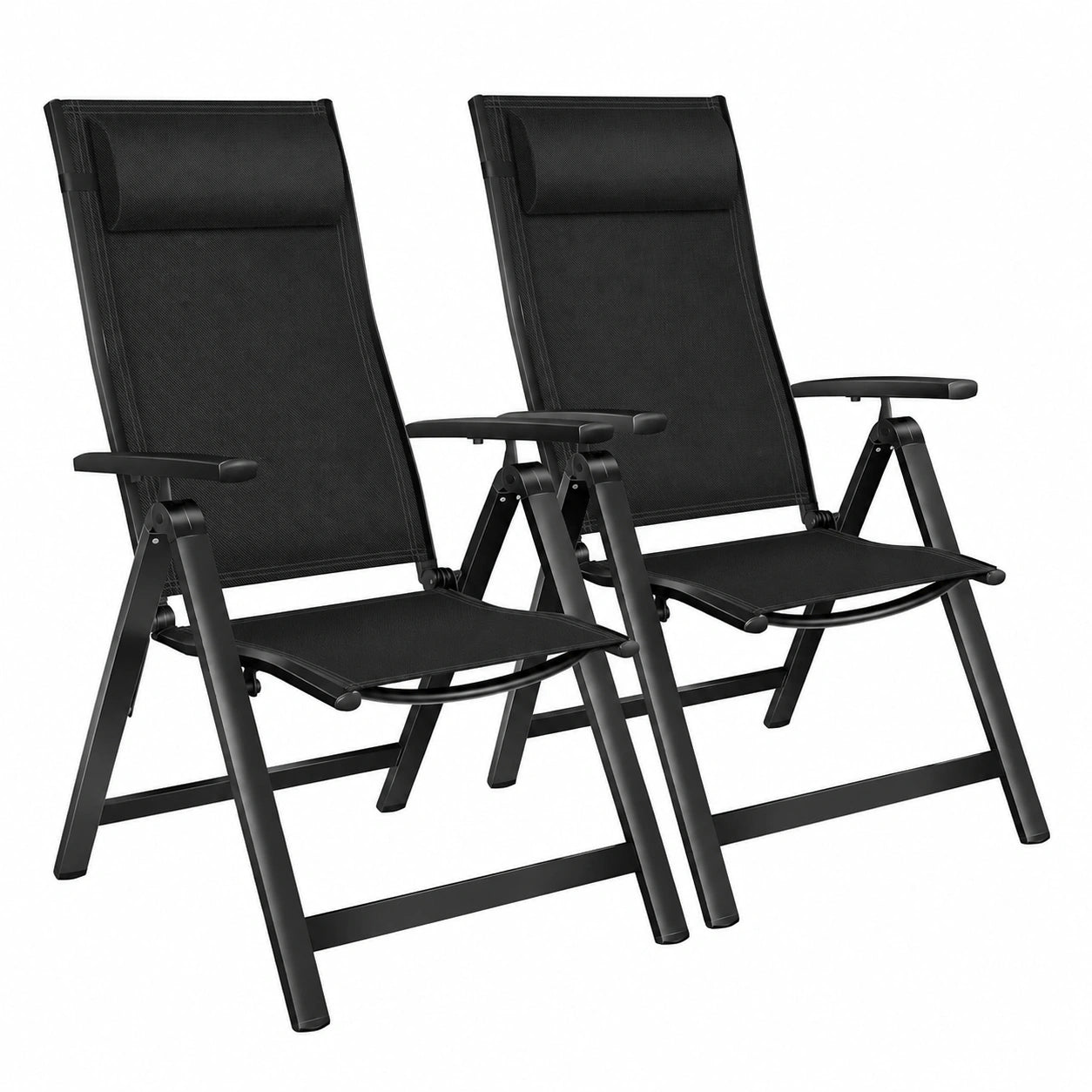 KESSER? Klappbare Garten-Hochlehner 2er Set - Aluminium, Verstellbar, Wetterfest, Schwarz