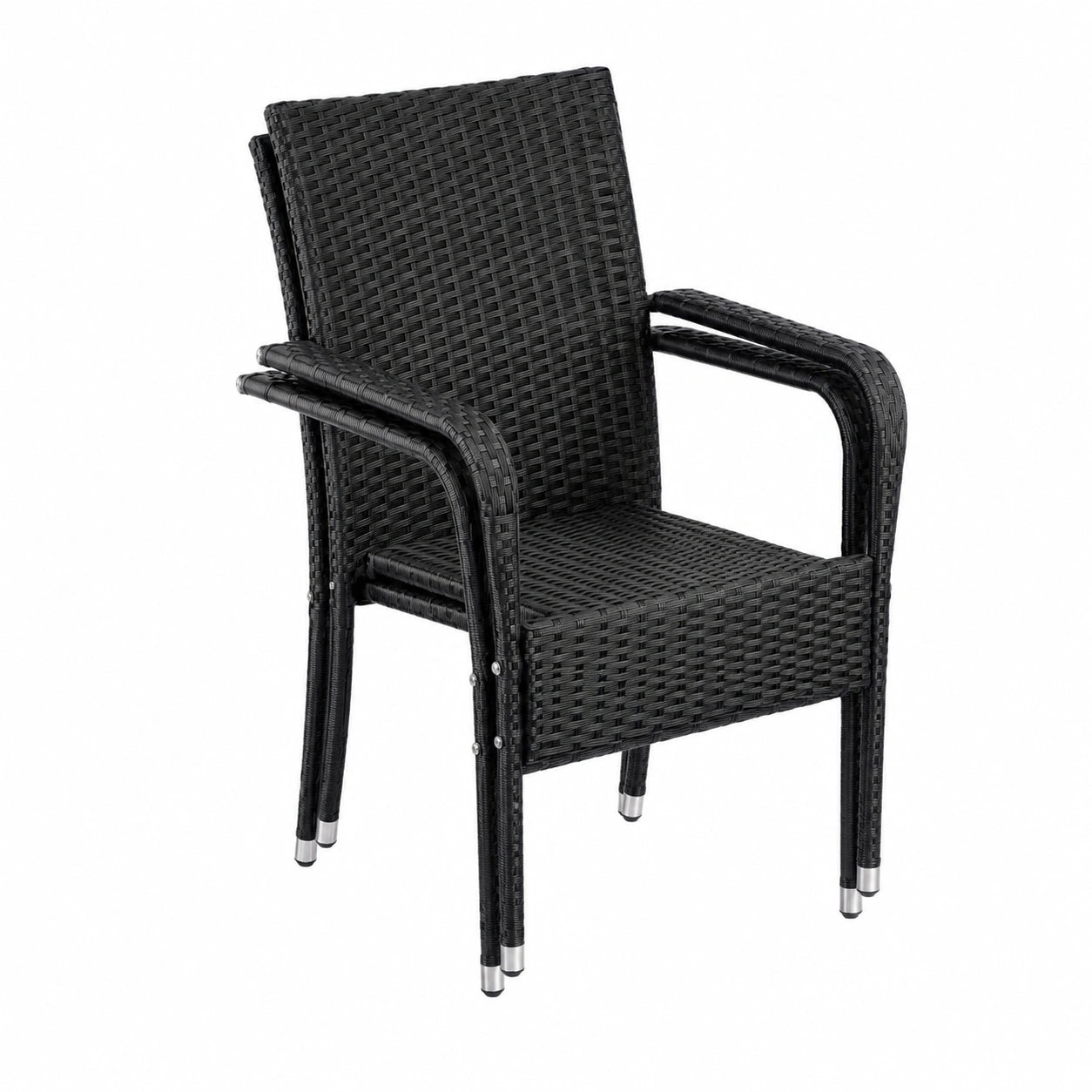 Rattan Stapelstühle 6er Set für Garten und Terrasse - Moderne Esszimmerm?bel