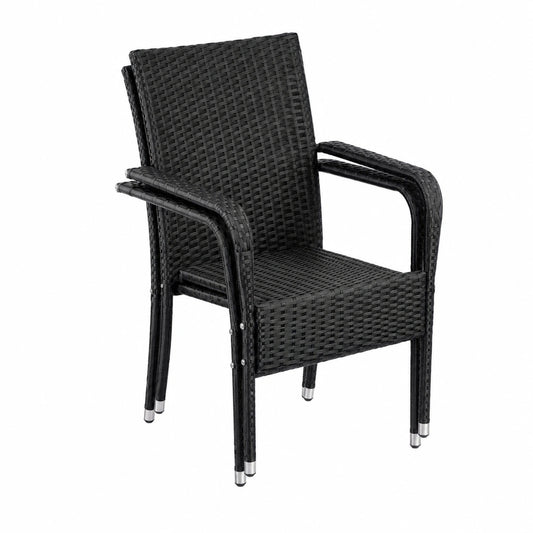 Rattan Stapelstühle 6er Set für Garten und Terrasse - Moderne Esszimmerm?bel