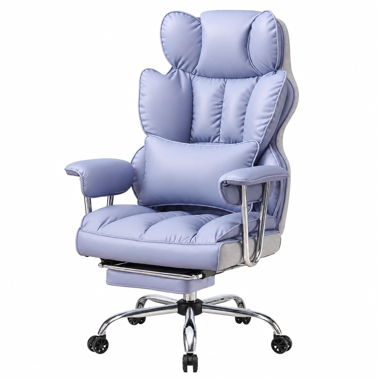 Ergonomischer Chefsessel aus PU-Leder mit Fu?- und Lendenwirbelstütze, verstellbar, bis 200 kg