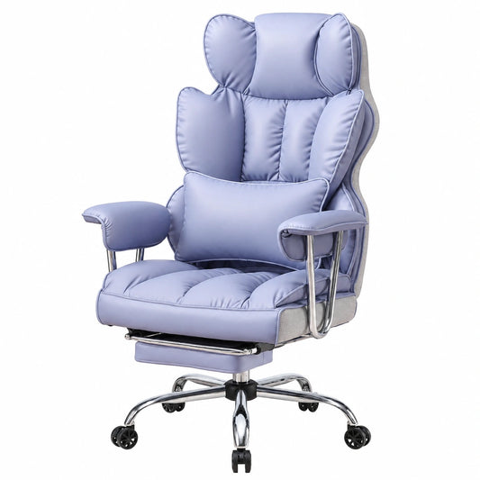 Ergonomischer Chefsessel aus PU-Leder mit Fu?- und Lendenwirbelstütze, verstellbar, bis 200 kg