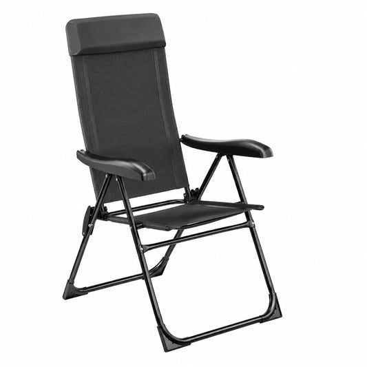 Hochwertige tectake? Klappstühle: Verstellbare Garten- und Campingm?bel 4er Set in Anthrazit